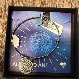 Alex and Ani Silver Eye Charm Bangle